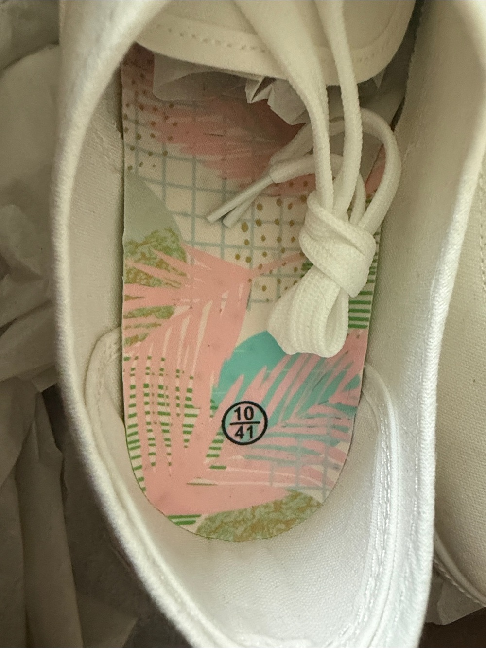 Women's White Canvas Lace-Up Sneakers - Picture 5 of 5